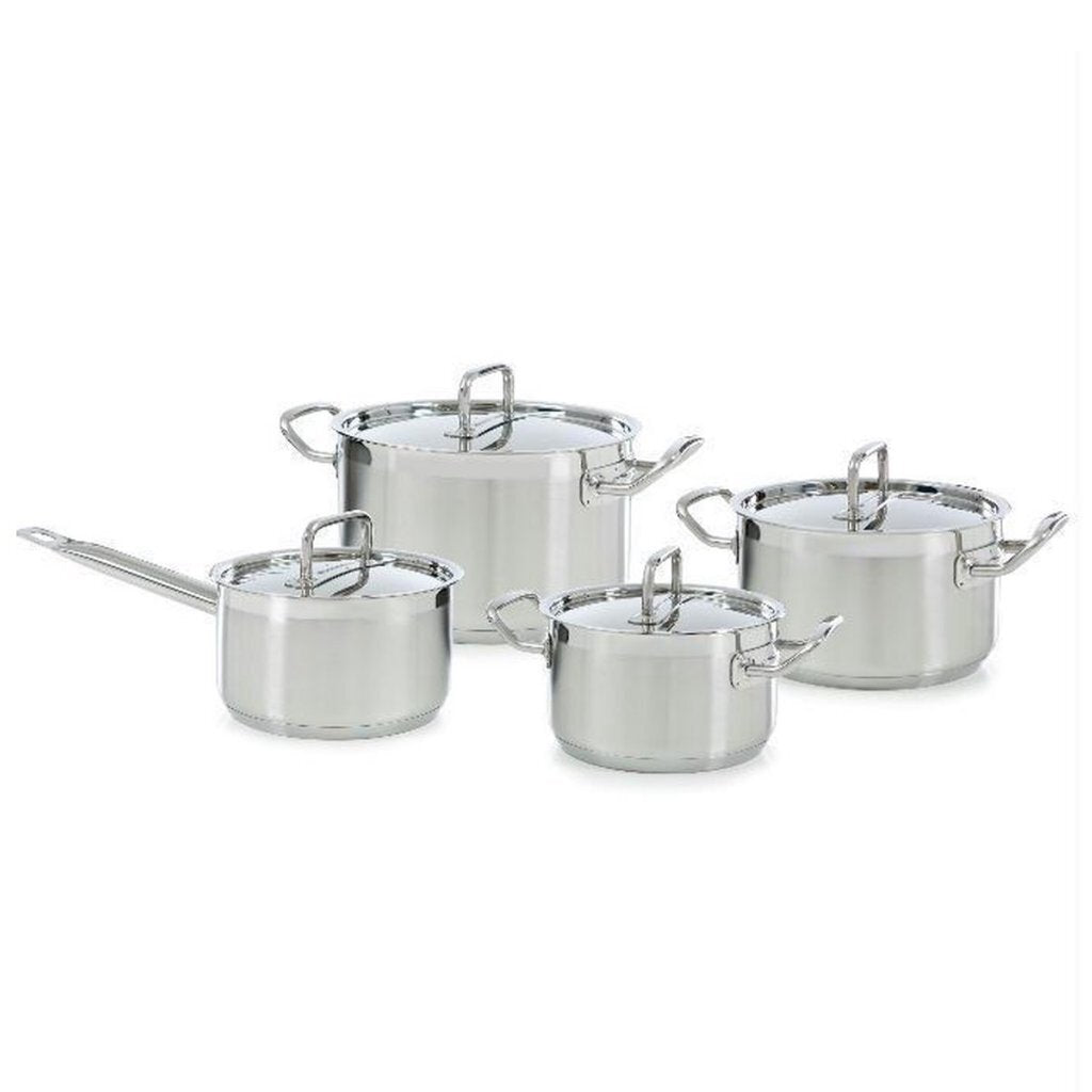 BK Precision Pan Set 4 pièces en verre en acier inoxydable en verre