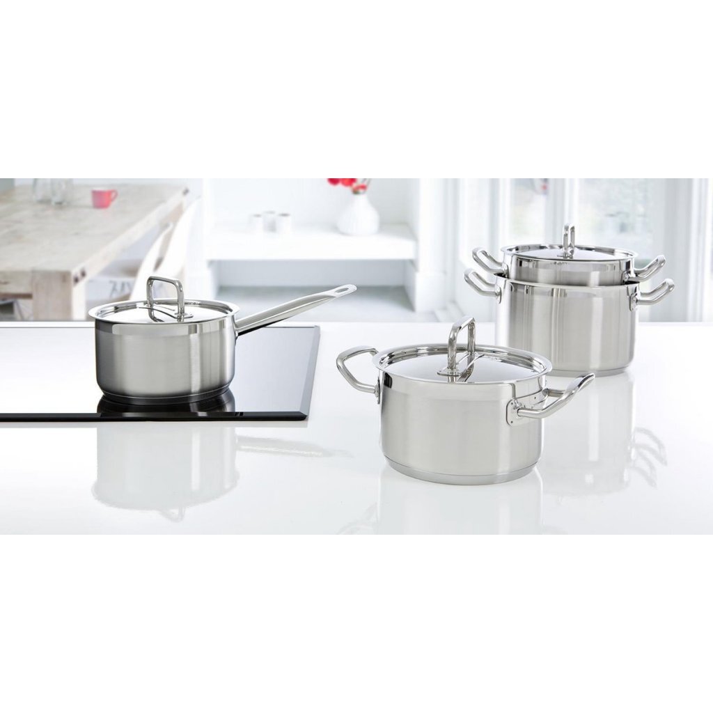 BK Precision Pan Set 4 pièces en verre en acier inoxydable en verre