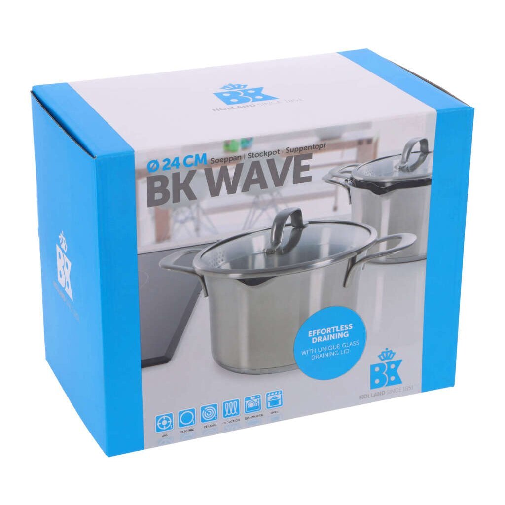 BK BK Wave Soup Pan de 24 cm Verre en acier inoxydable