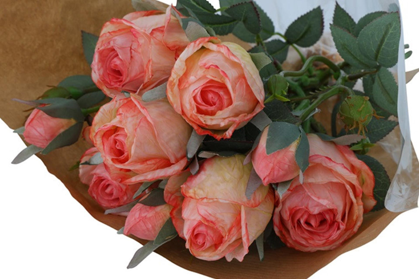Countryfield bouquet artificiel rose rose h44cm
