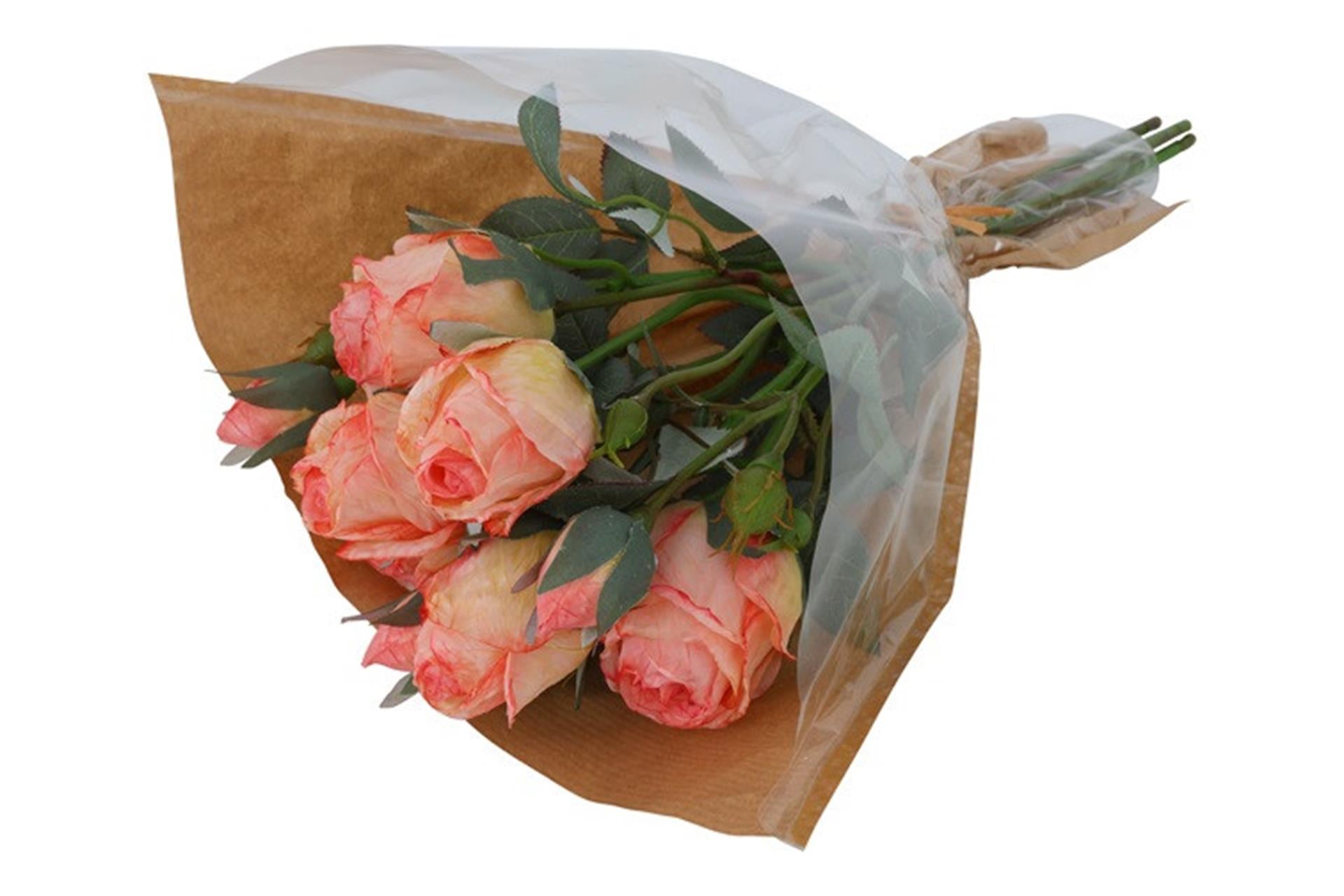 Countryfield bouquet artificiel rose rose h44cm