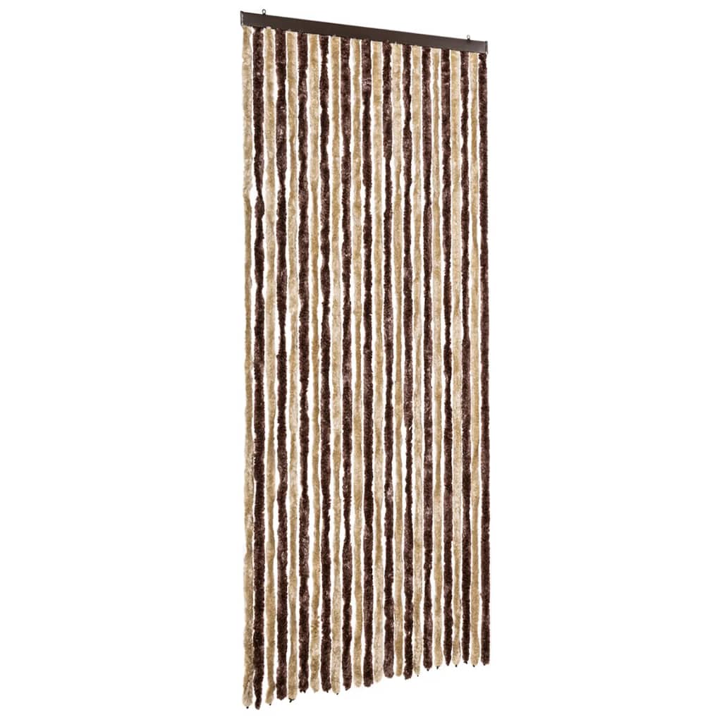 Vidaxl Fly Curtain 100x220 cm CHENILLE BEIGE et brun clair