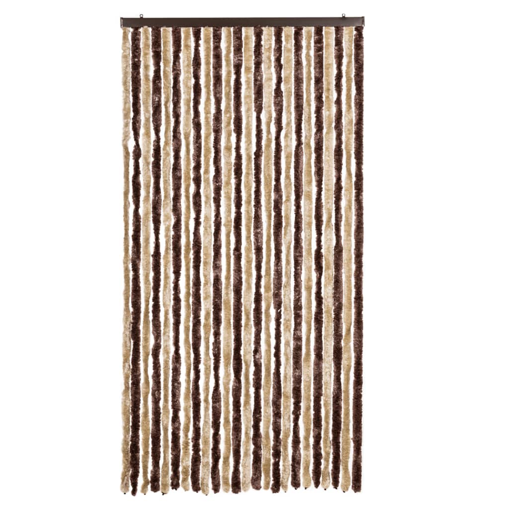 Vidaxl Fly Curtain 100x220 cm CHENILLE BEIGE et brun clair