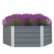 Vidaxl Planter surélevé 129x129x46 cm Gray en acier galvanisé