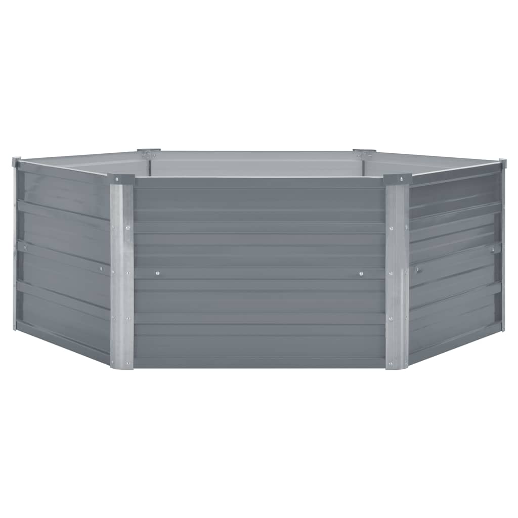 Vidaxl Planter surélevé 129x129x46 cm Gray en acier galvanisé