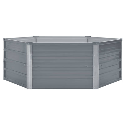 Vidaxl Planter surélevé 129x129x46 cm Gray en acier galvanisé