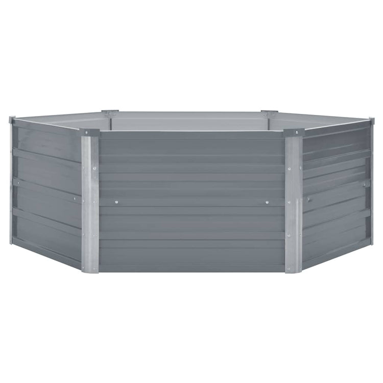 Vidaxl Planter surélevé 129x129x46 cm Gray en acier galvanisé