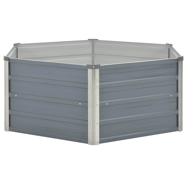 Vidaxl Planter surélevé 129x129x46 cm Gray en acier galvanisé