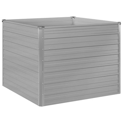 Vidaxl Planter surélevé 100x100x77 cm Gray en acier galvanisé