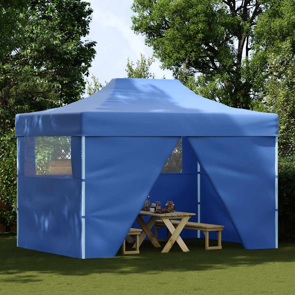 Vidaxl Pliping tente pop-up avec 4 murs latéraux 3x4,5 m bleu
