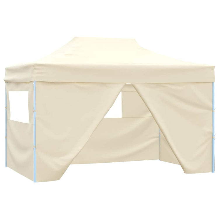 Vidaxl Pliping tente pop-up avec 4 murs latéraux 3x4,5 m crème blanche