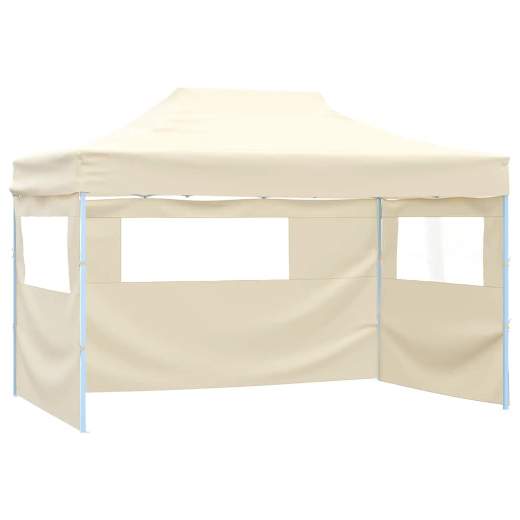 Vidaxl Pliping tente pop-up avec 4 murs latéraux 3x4,5 m crème blanche