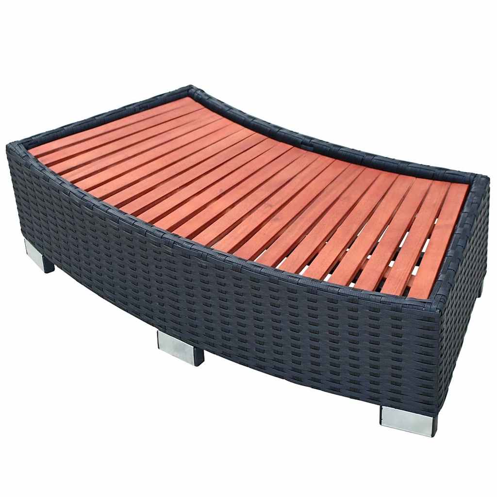 Vidaxl Splash 92x45x25 cm Poly Rattan Black