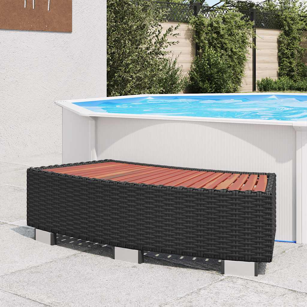 Vidaxl Splash 92x45x25 cm Poly Rattan Black