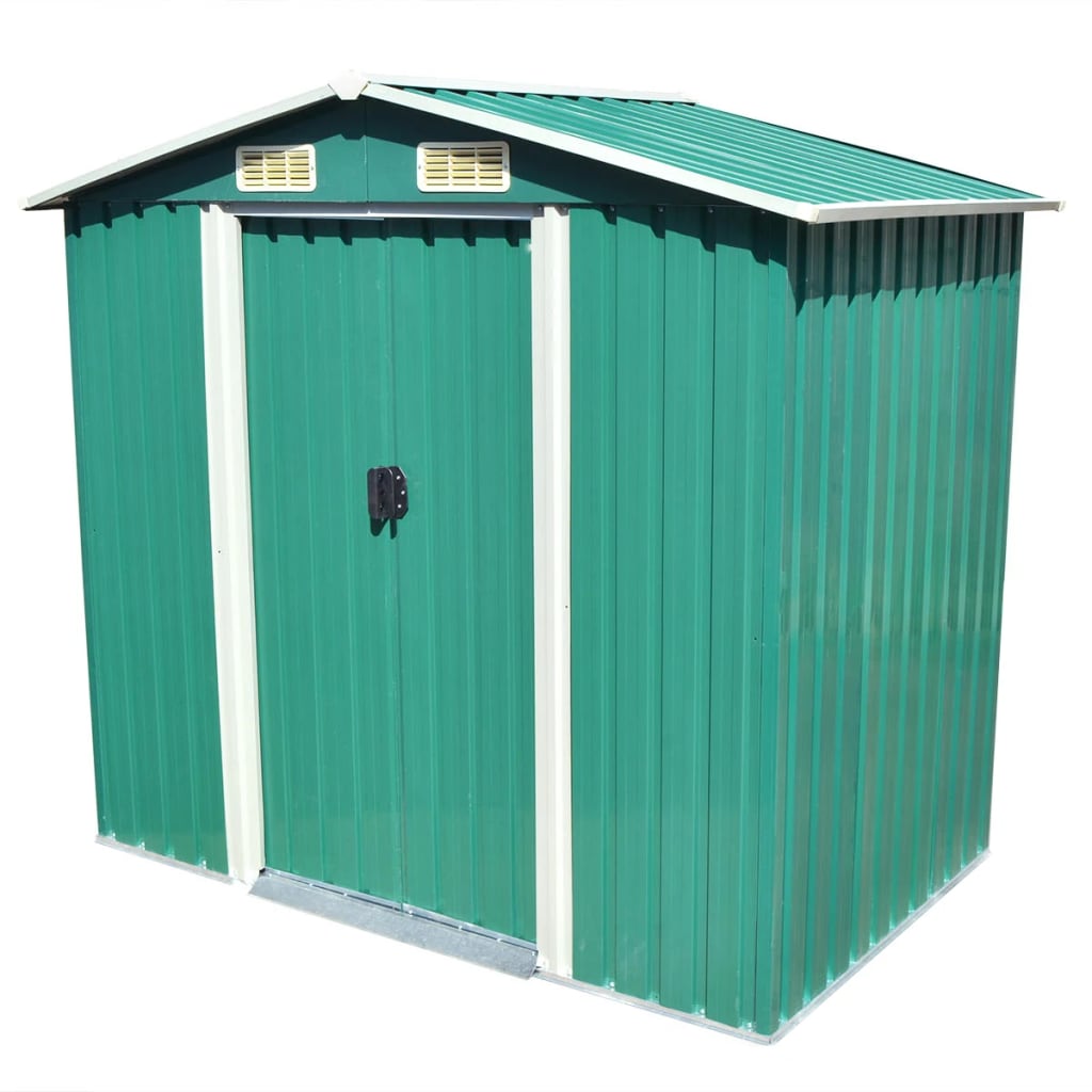 Vidaxl jardin hangar 204x132x186 cm en métal vert