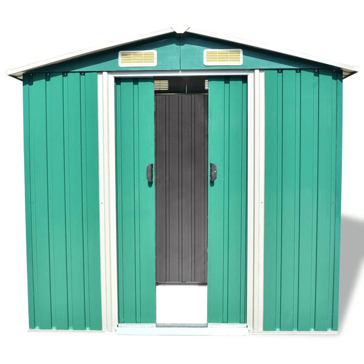 Vidaxl jardin hangar 204x132x186 cm en métal vert
