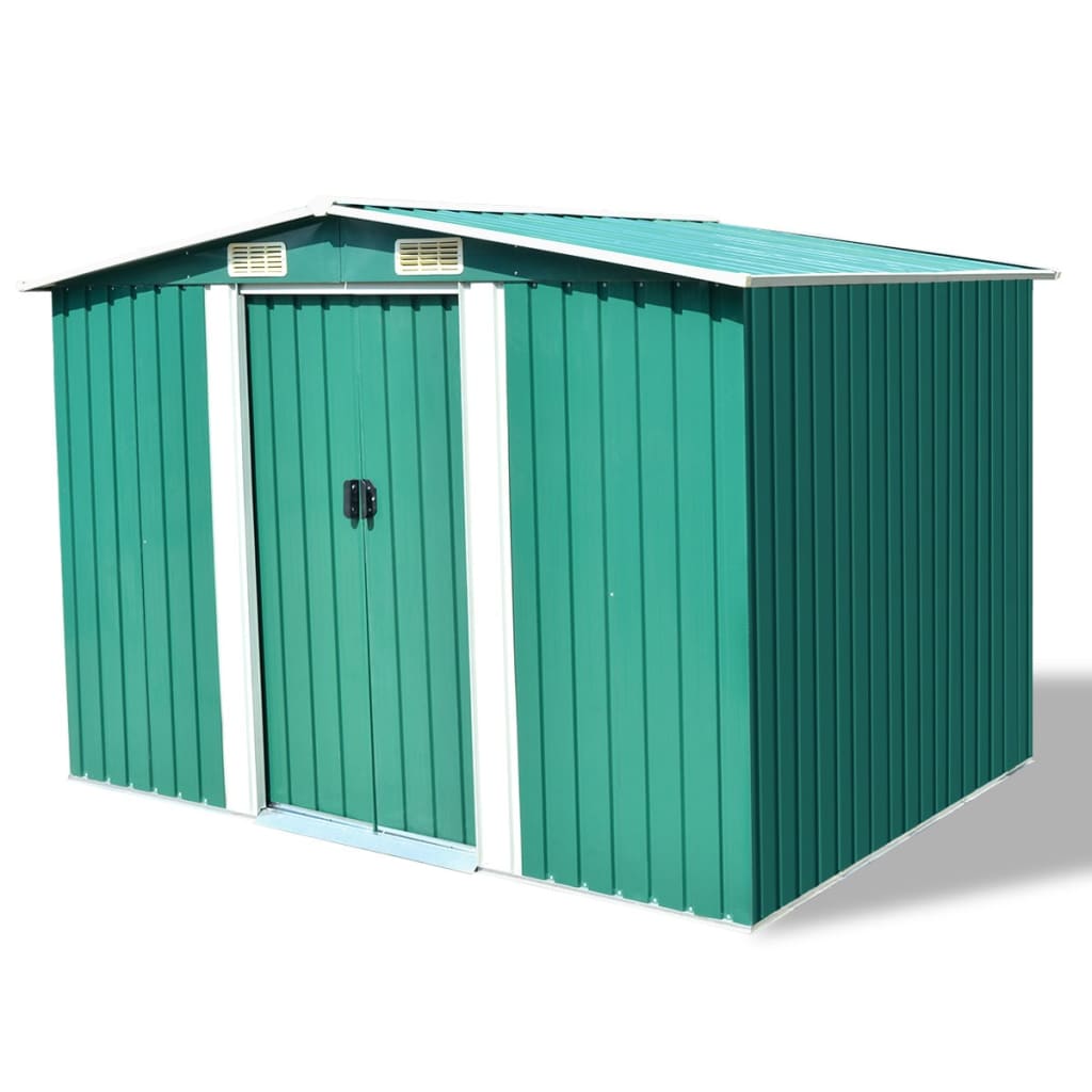 Vidaxl hangar de jardin 257x205x178 cm en métal vert
