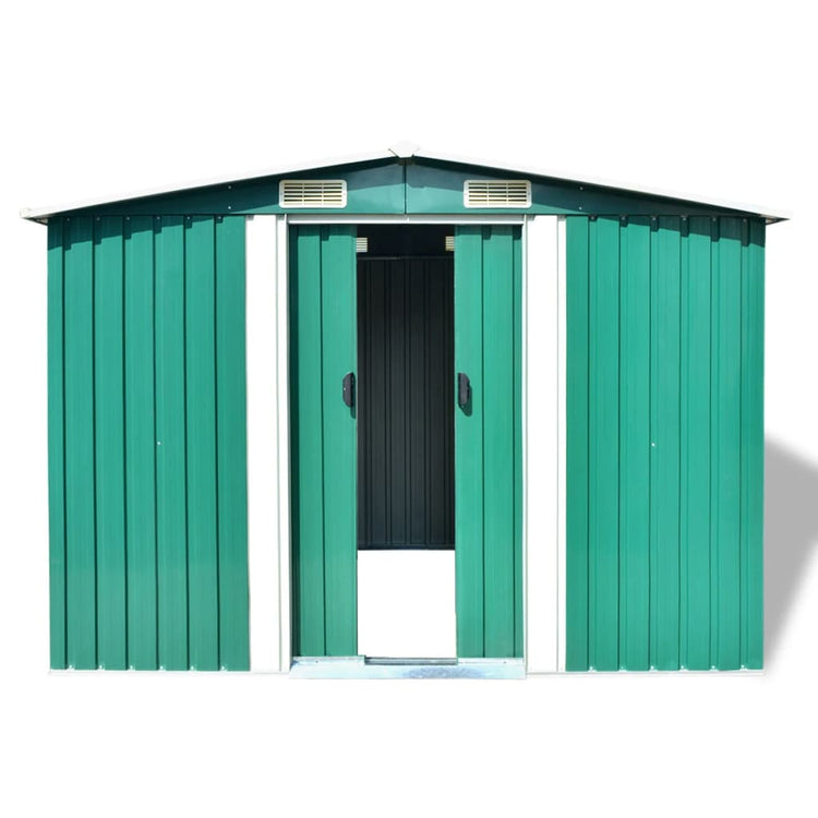 Vidaxl hangar de jardin 257x205x178 cm en métal vert