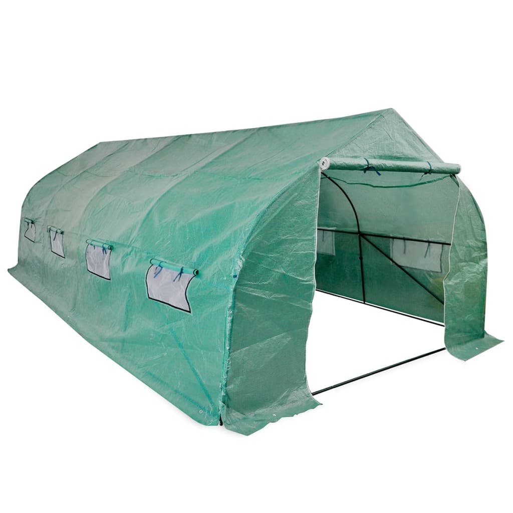 Vidaxl Tuinkas Walk-In Polytunnel portable avec cadre en acier 18 m²