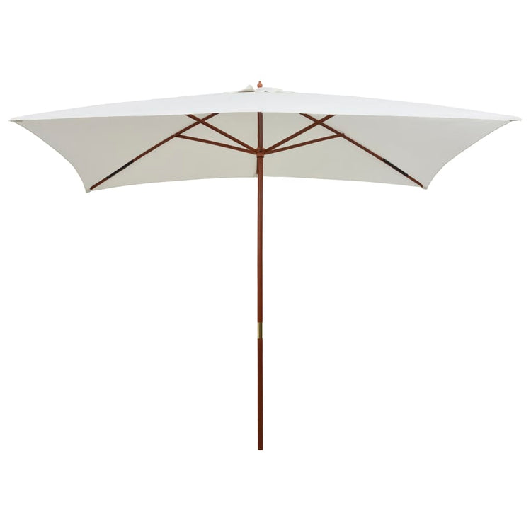 Parasol vidaxl avec poteau en bois 200x300 cm crème blanche