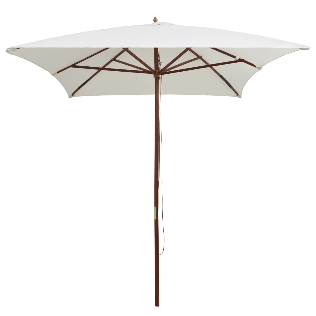 Parasol vidaxl avec poteau en bois 200x300 cm crème blanche
