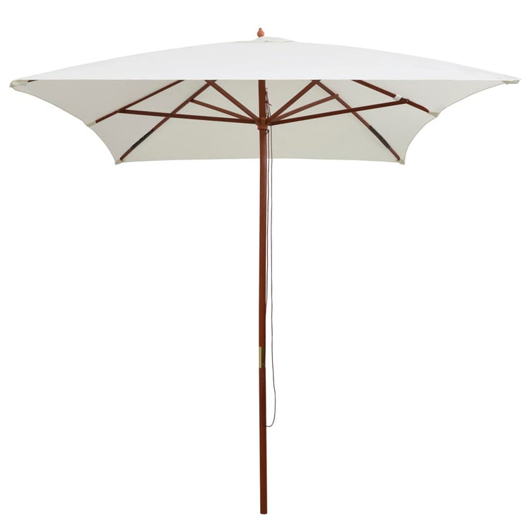 Parasol vidaxl avec poteau en bois 200x300 cm crème blanche