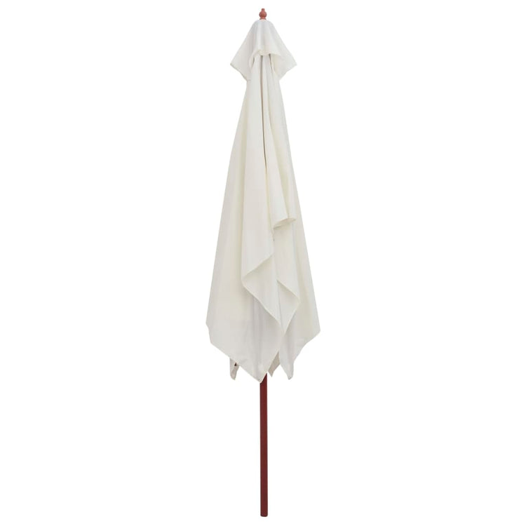 Parasol vidaxl avec poteau en bois 200x300 cm crème blanche