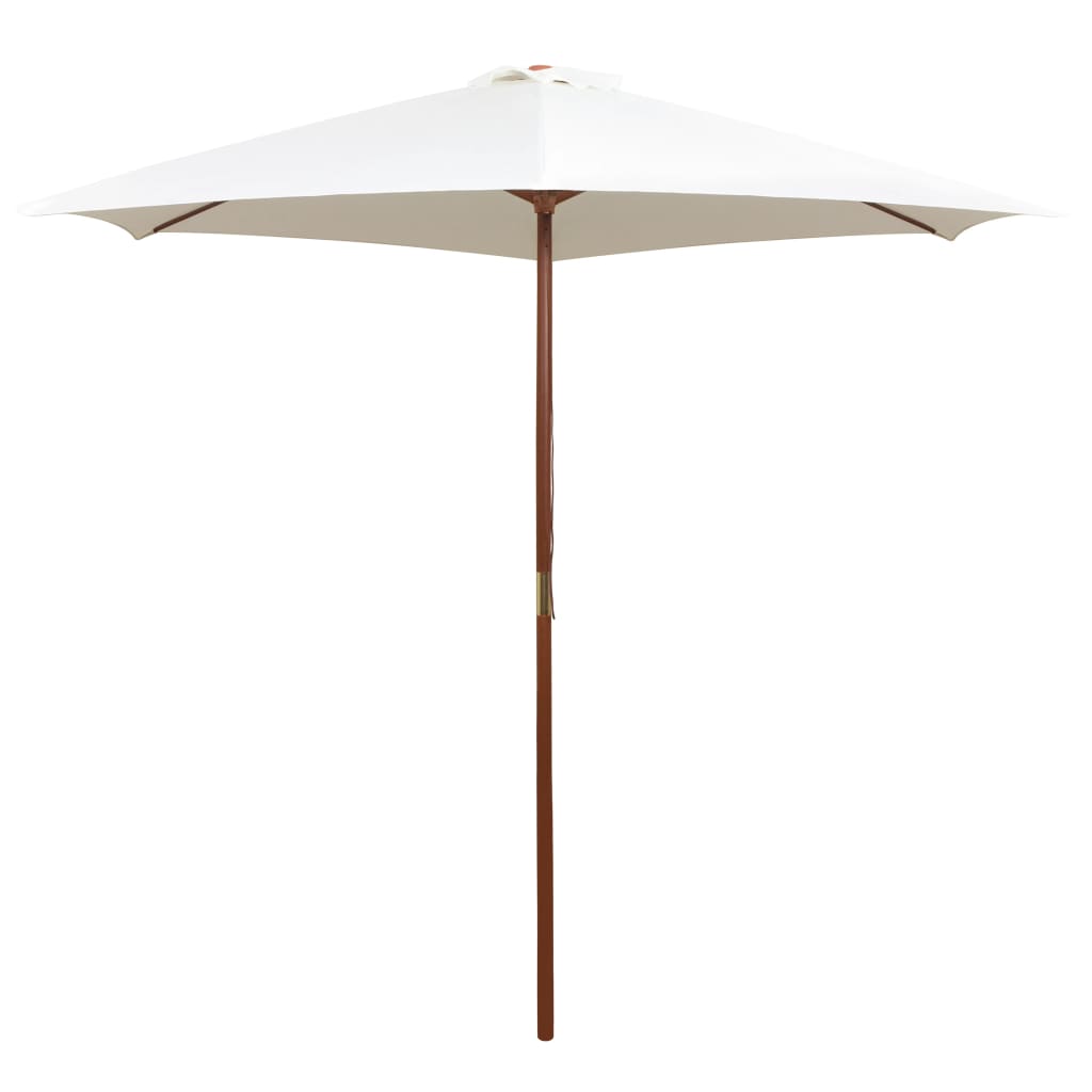 Vidaxl Parasol 270x270 cm Crème en bois en bois blanc