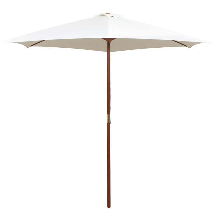 Vidaxl Parasol 270x270 cm Crème en bois en bois blanc