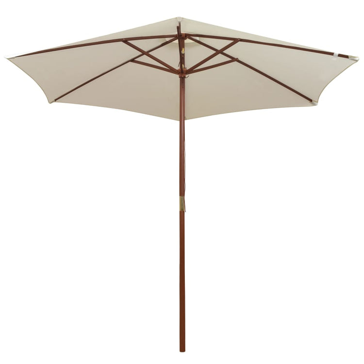 Vidaxl Parasol 270x270 cm Crème en bois en bois blanc