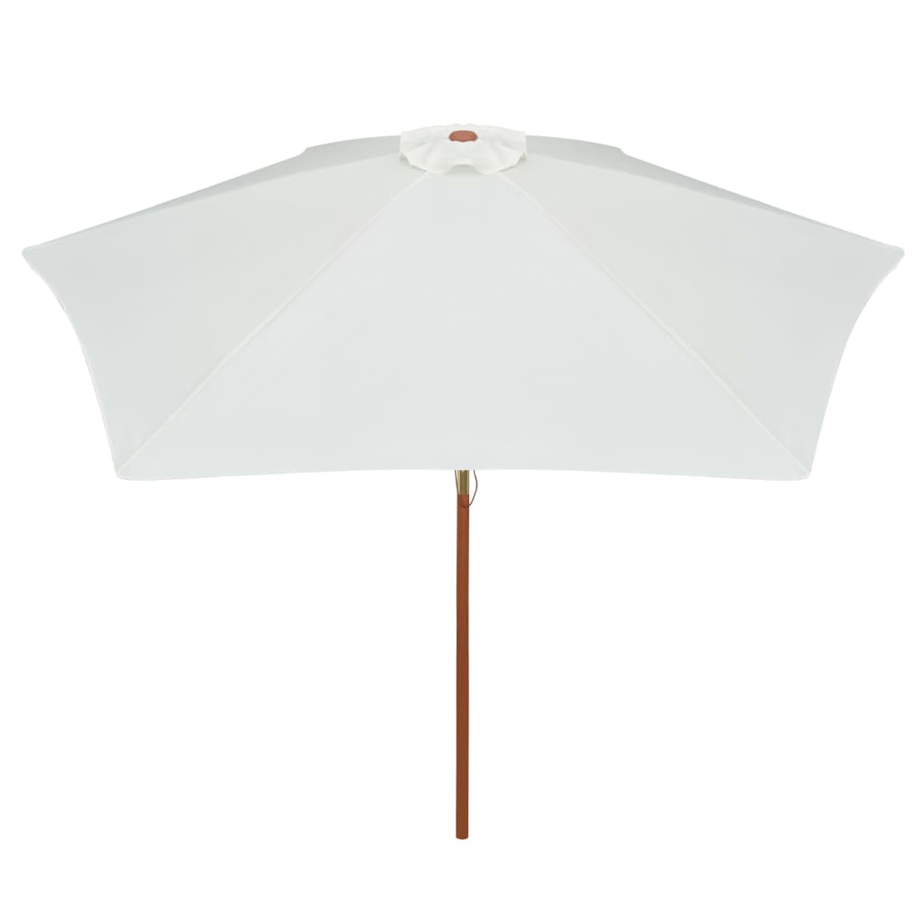 Vidaxl Parasol 270x270 cm Crème en bois en bois blanc