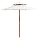 Vidaxl Double Decker Parasol 270x270 cm Crème de poteaux en bois blanc