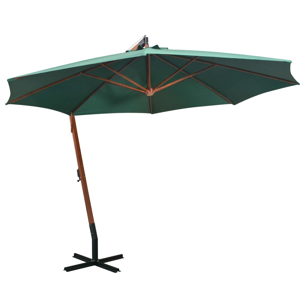 Vidaxl Floating Parasol 350 cm Green en bois