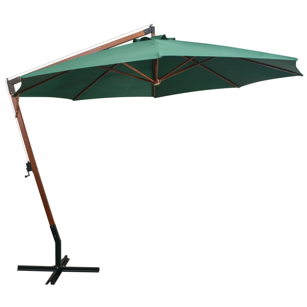 Vidaxl Floating Parasol 350 cm Green en bois