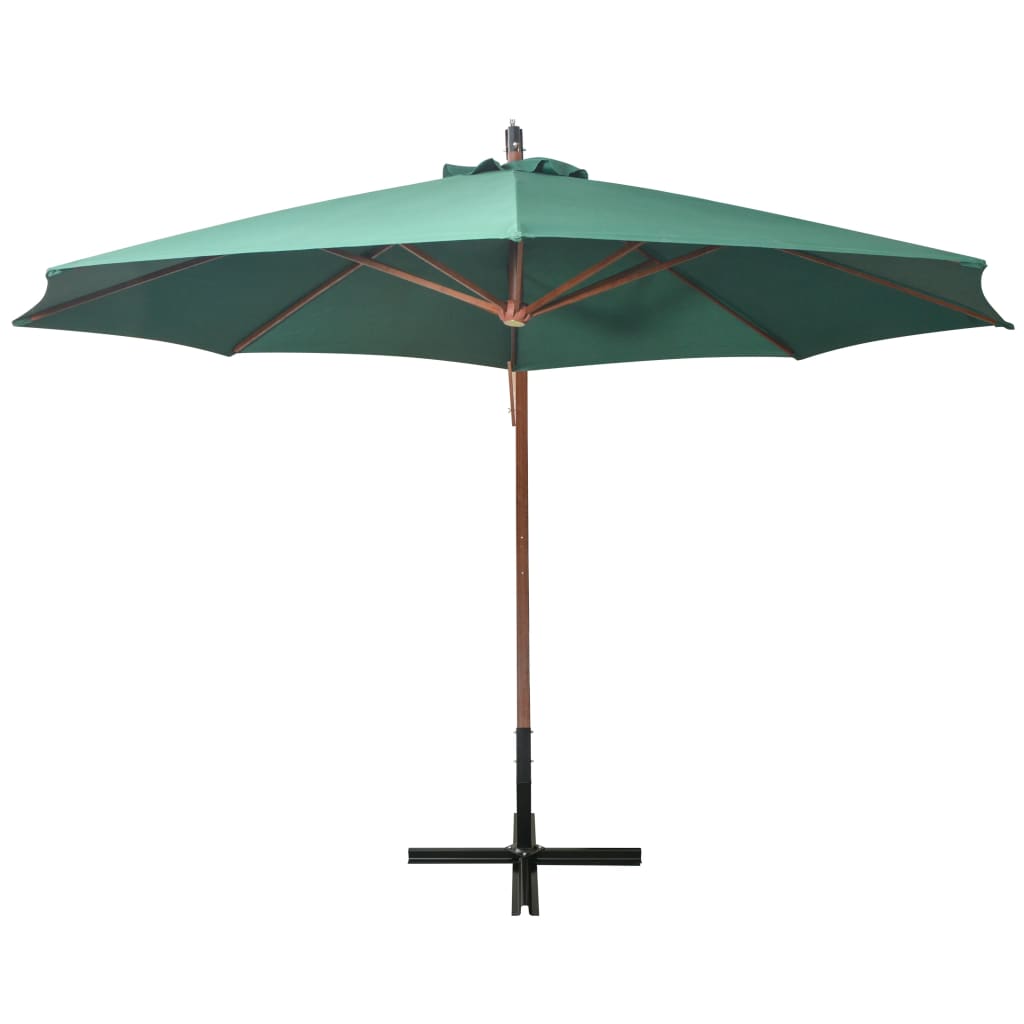 Vidaxl Floating Parasol 350 cm Green en bois