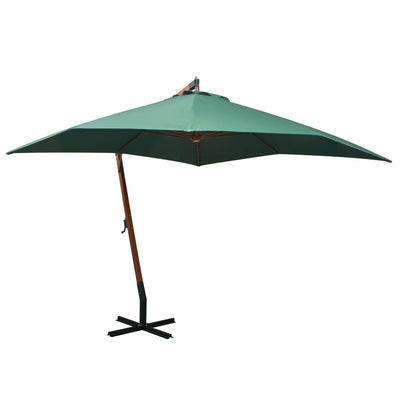 Vidaxl Parasol flottant avec poteau en bois 300x300 cm vert