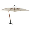 Vidaxl Parasol flottant avec poteau en bois 300x300 cm blanc