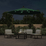 Vidaxl Parasol flottant avec éclairage LED et poteau métallique 300 cm vert - afbeelding 3