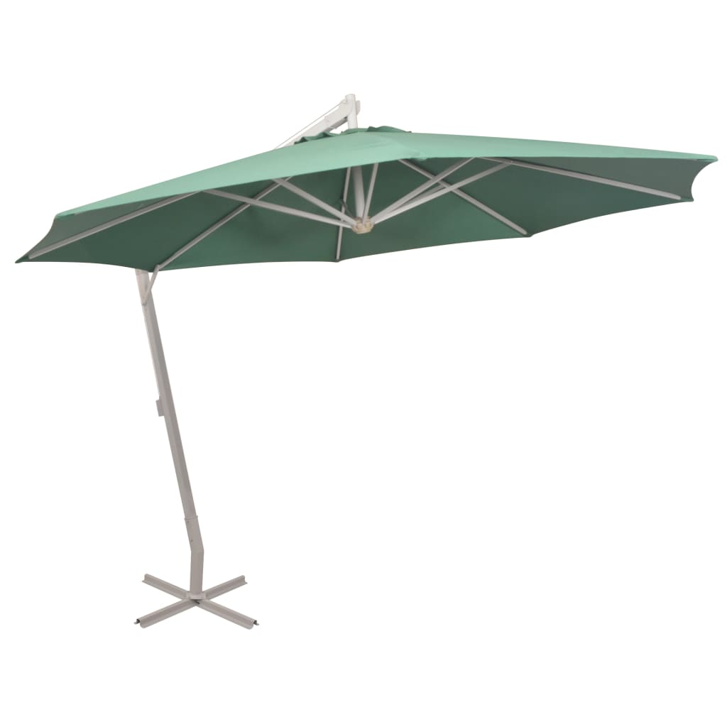 Vidaxl Parasol flottant avec un poteau en aluminium 350 cm vert