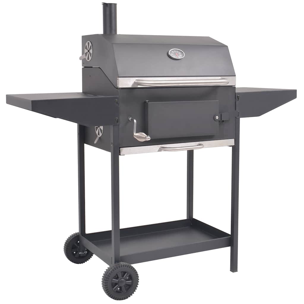 Barbecue de charbon de bois vidaxl avec noir sous-plan noir