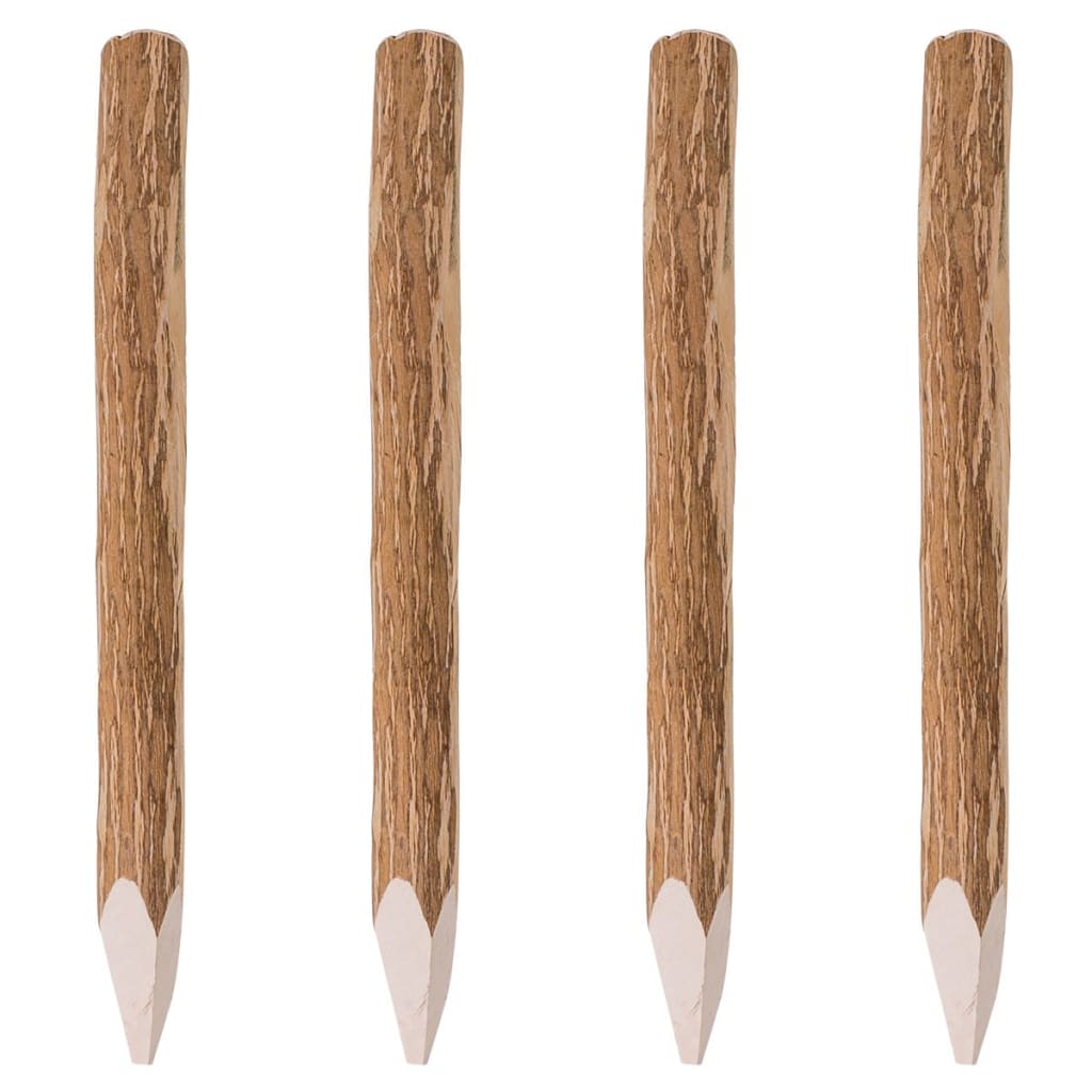 Posts de clôture vidaxl avec point 4 pcs 90 cm Bois noisette