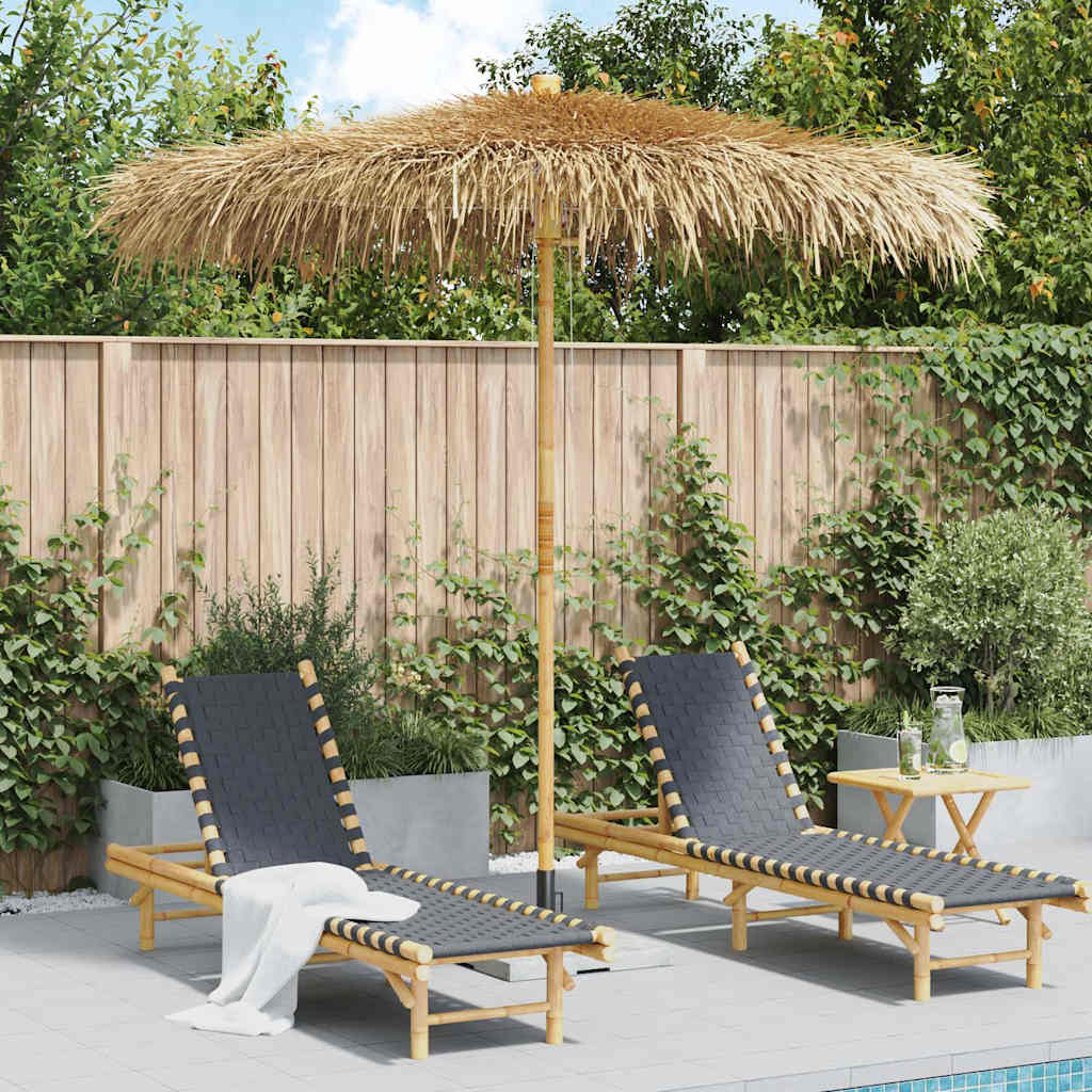 Vidaxl parasol en bambou avec toit de feuilles de banane 210 cm