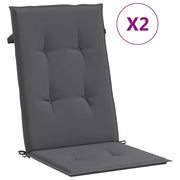 Vidaxl Garden Chair coussins dossier 2 PCS 120x50x3 cm Tissu anthracite - afbeelding 2