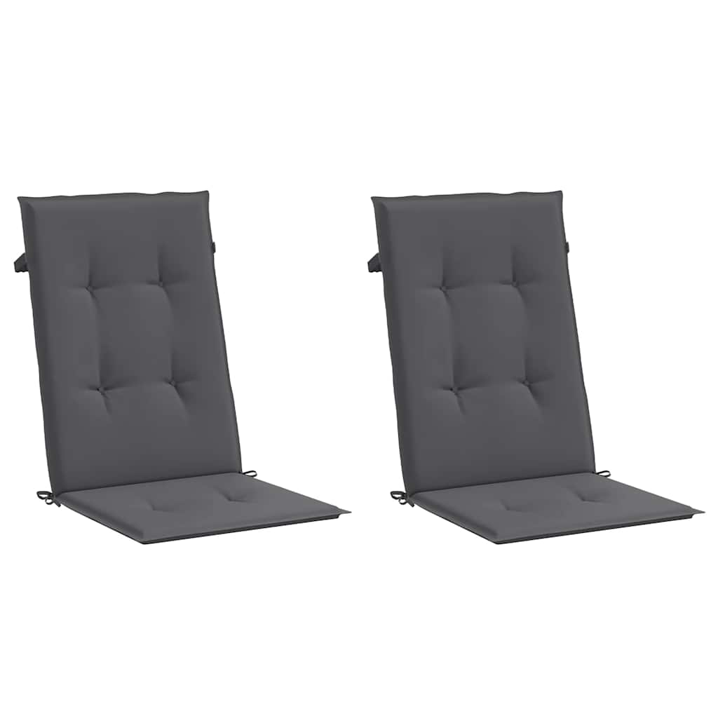 Vidaxl Garden Chair coussins dossier 2 PCS 120x50x3 cm Tissu anthracite