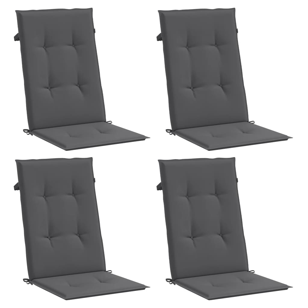 Vidaxl Garden Chair coussins dossier 4 PCS 120x50x3 cm Tissu anthracite