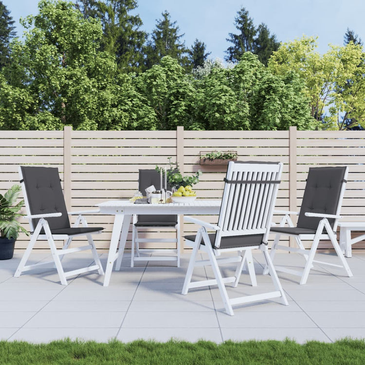 Vidaxl Garden Chair coussins dossier 4 PCS 120x50x3 cm Tissu anthracite