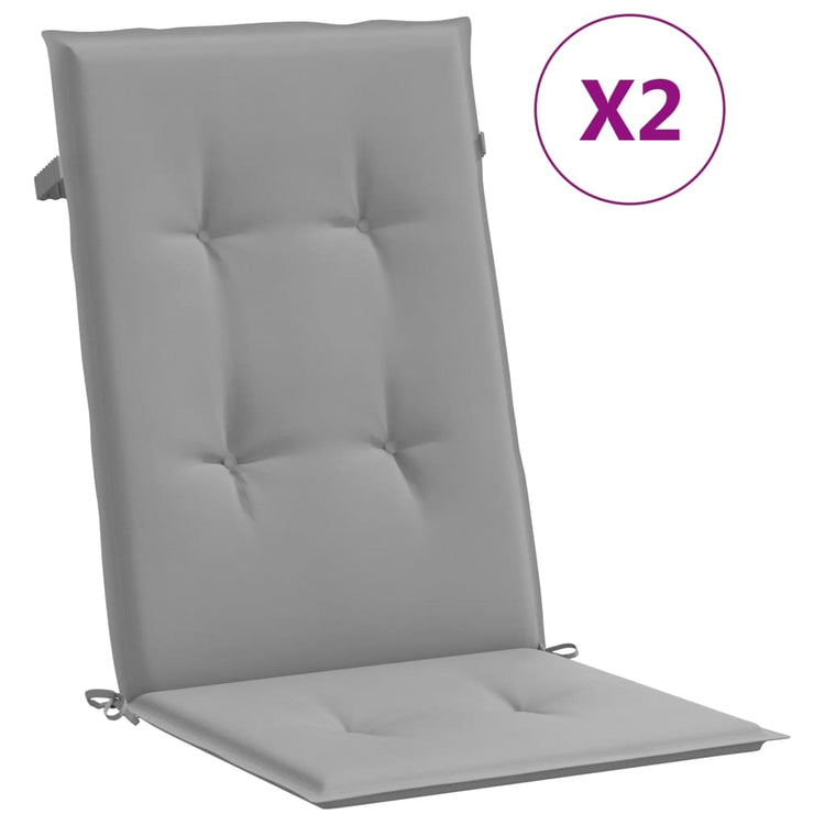 Vidaxl Garden Chair coussins BackRest 2 PCS 120x50x3 cm Fabric Gris