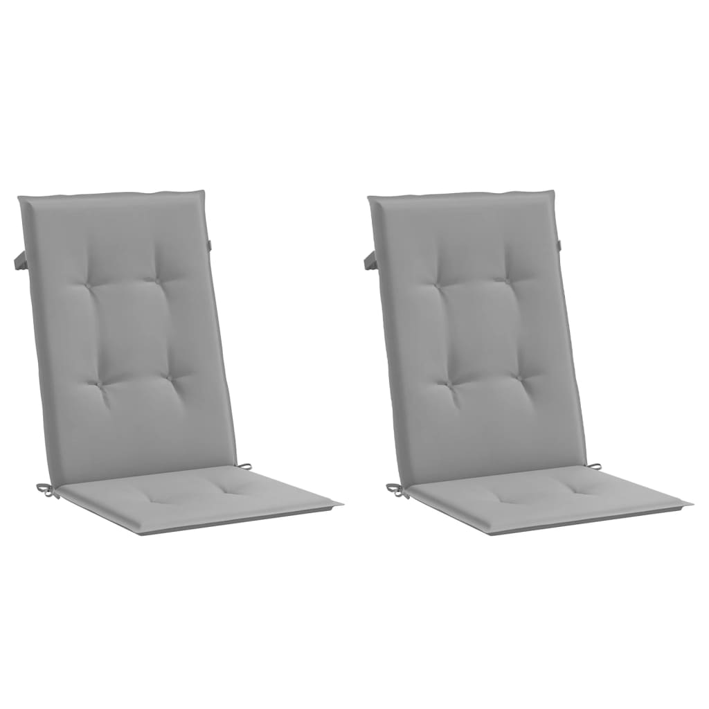 Vidaxl Garden Chair coussins BackRest 2 PCS 120x50x3 cm Fabric Gris