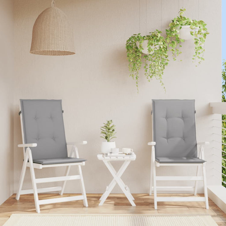 Vidaxl Garden Chair coussins BackRest 2 PCS 120x50x3 cm Fabric Gris