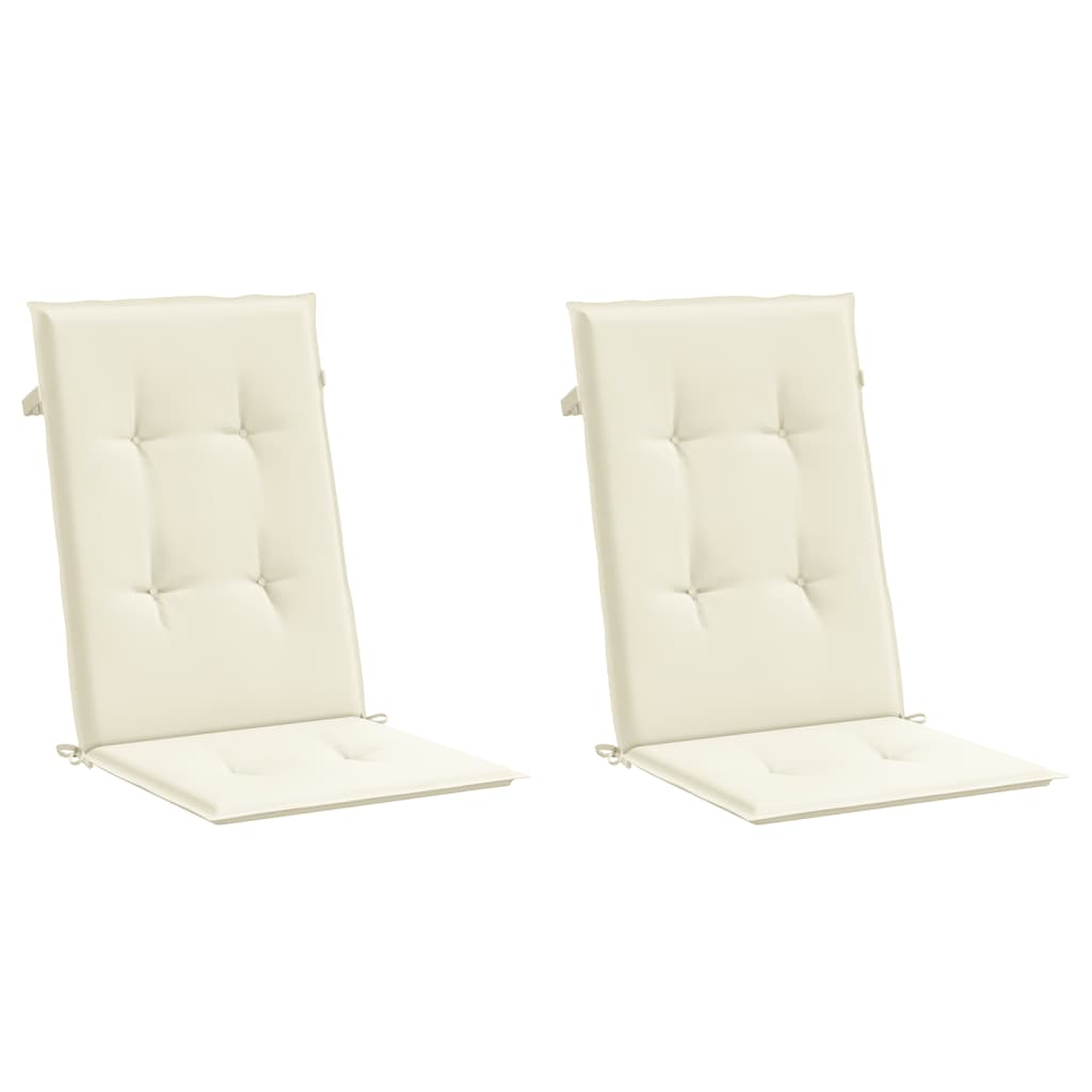 Coussins de chaise de jardin vidaxl 6 st dos haut 120x50x3 cm Crème de tissu -colore